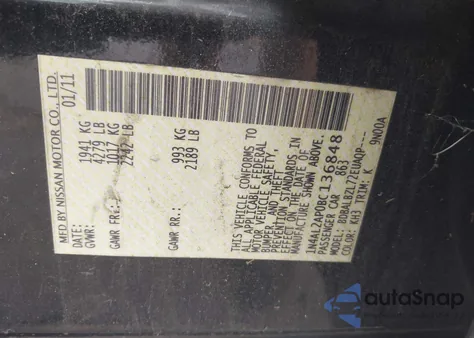 2011 Nissan Altima 2.5 S from USA, damaged, VIN 1N4AL2AP0BC136848